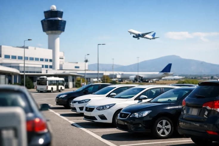 parking voiture près de l’aéroport